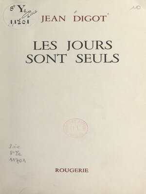 cover image of Les jours sont seuls